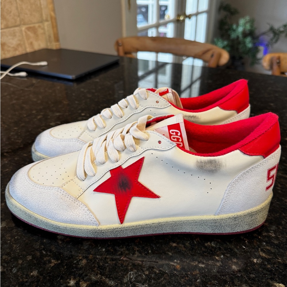 Men’s White and Red STAR shoes size 12